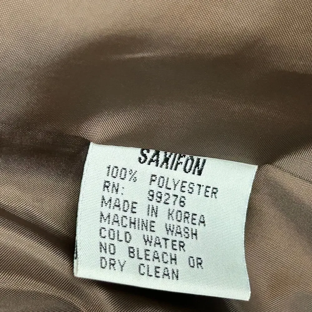 Saxifon Western Faux Ostrich Leather Suit Jacket Pants Brown/Ivory Men's 42/36